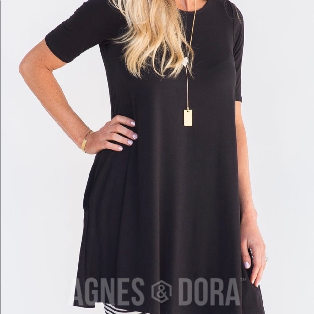 Agnes & Dora Black Swing Tunic - 2XL